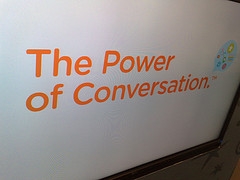sign saying "The Power of Conversation"