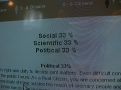 test result showing scores of 33% social, 33% scientific, and 33% political
